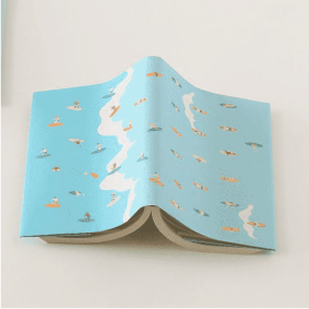 人生山あり波ありブックカバー